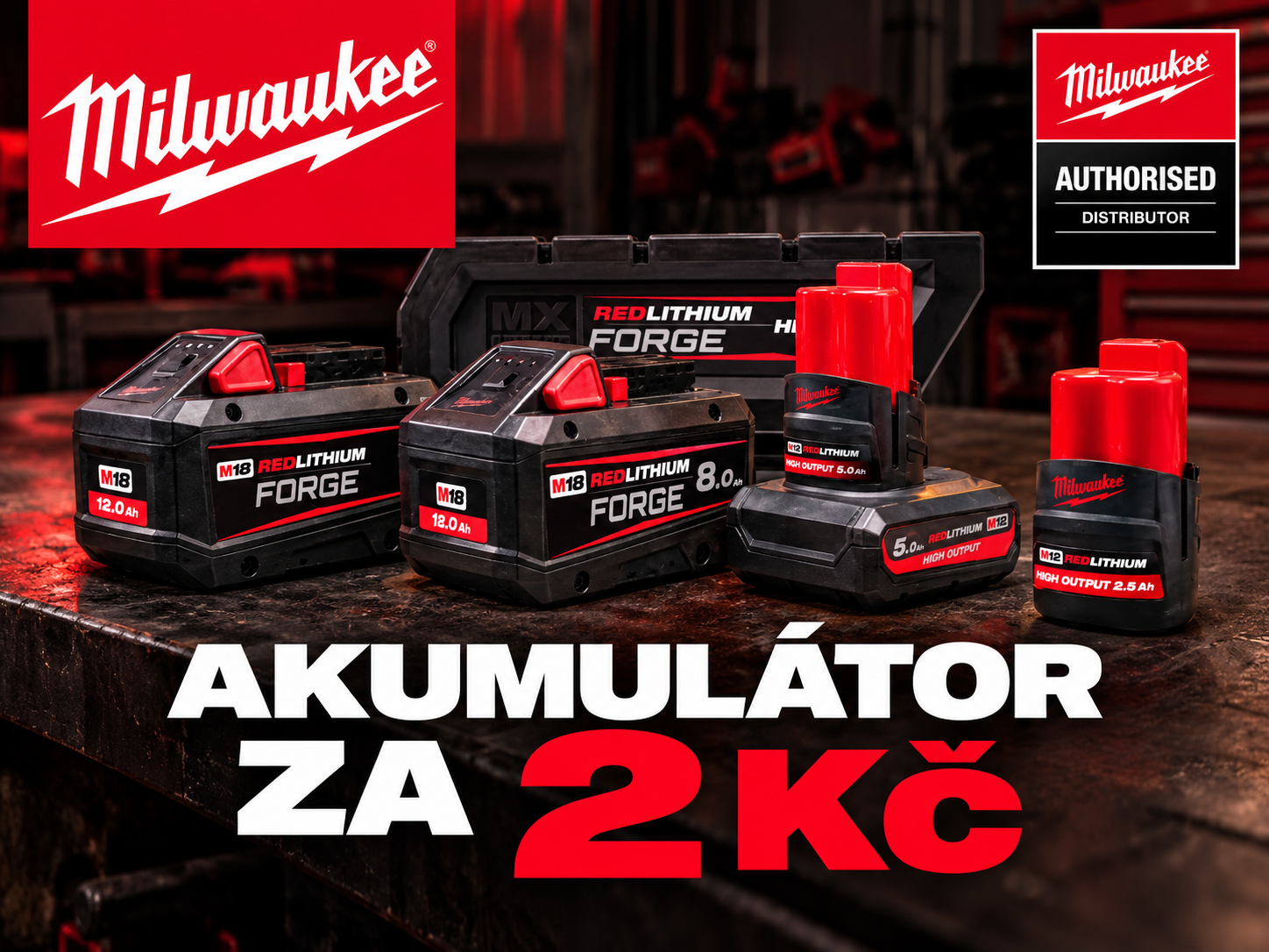 Získejte MILWAUKEE akumulátor jen za 2 Kč!
